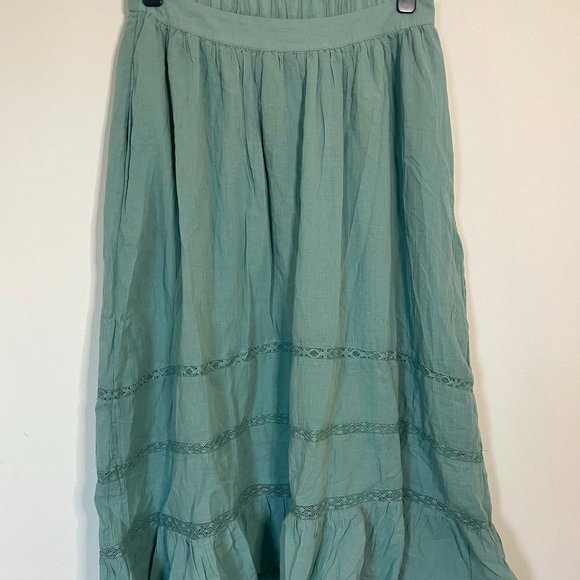 NWT American Eagle Hi-Lo Midi Skirt (Teal - Size Large) - Picture 3 of 4